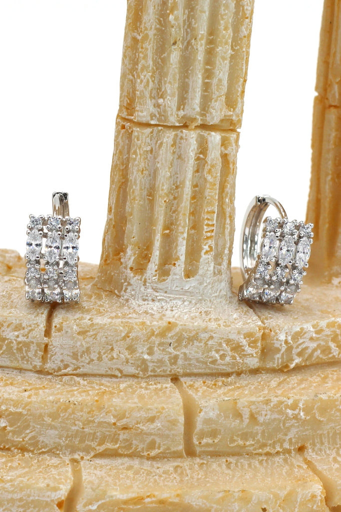 Double row crystal ring necklace set
