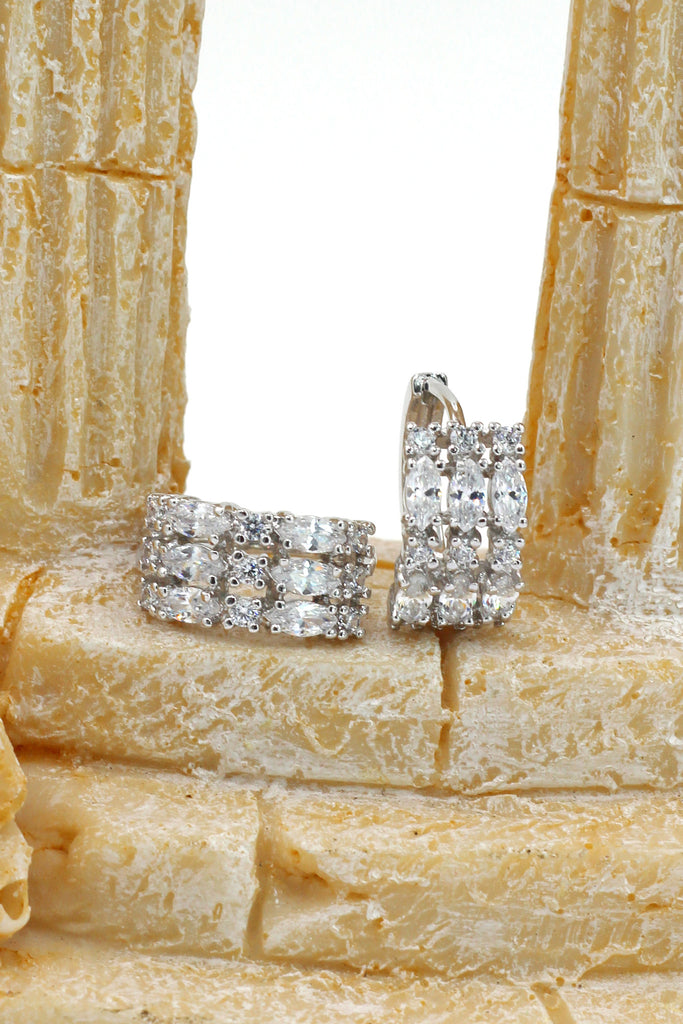 fashion crystal silver earrings