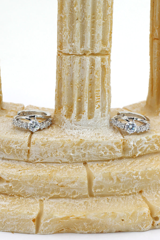 lady crystal silver lovely earrings