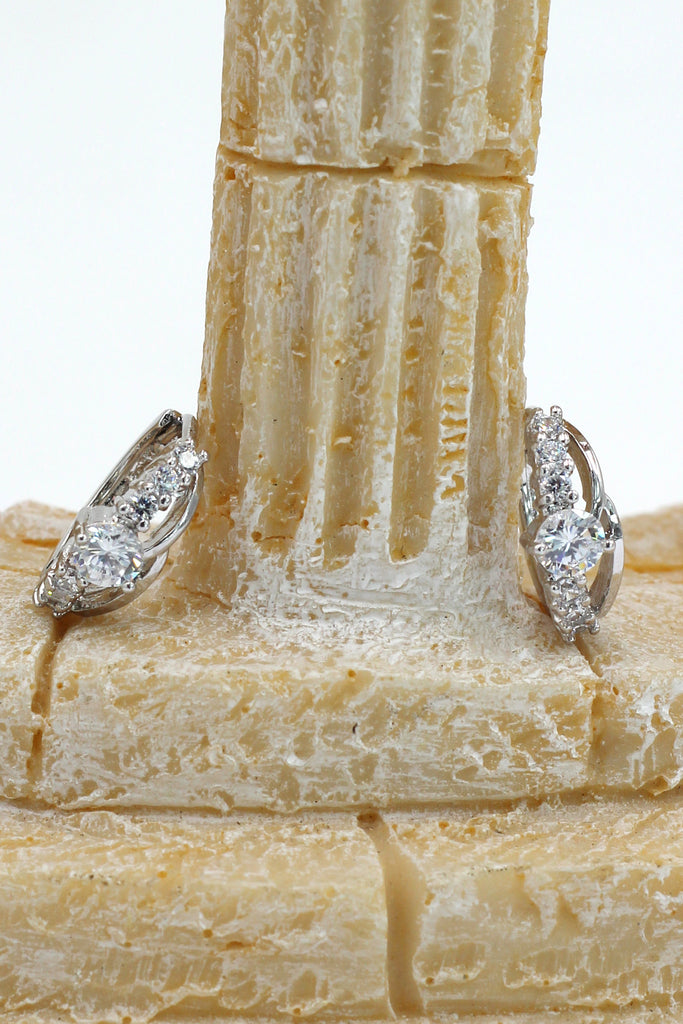 lady crystal silver lovely earrings