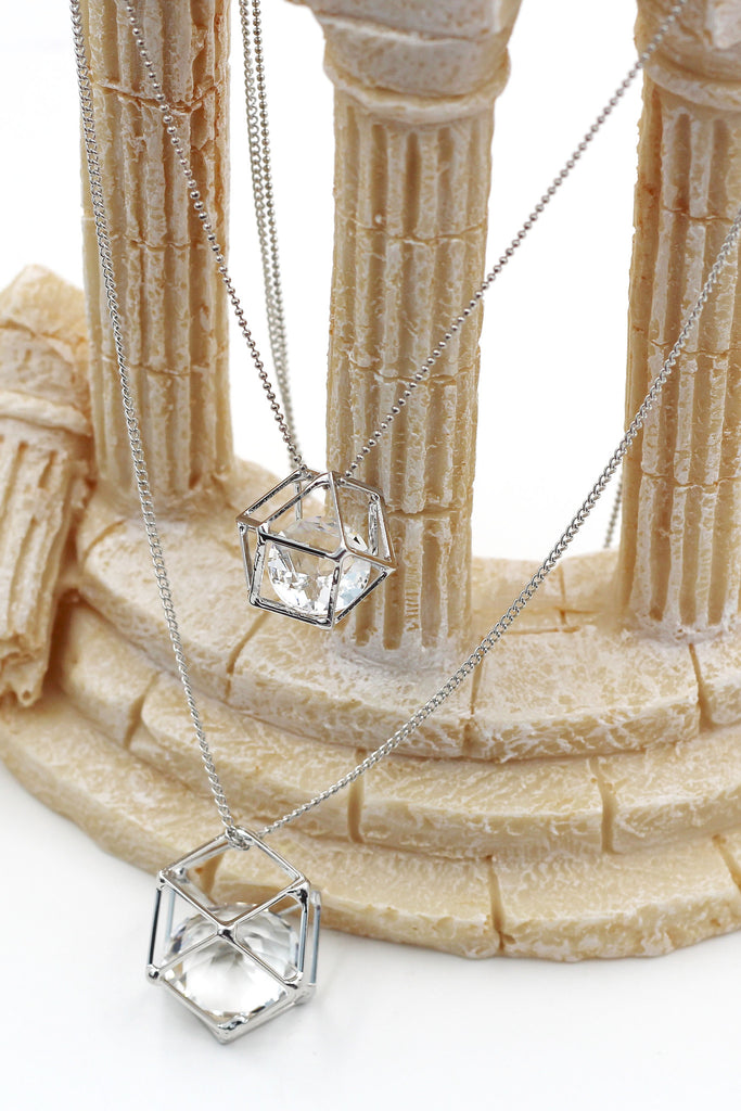 fashion double crystal necklace