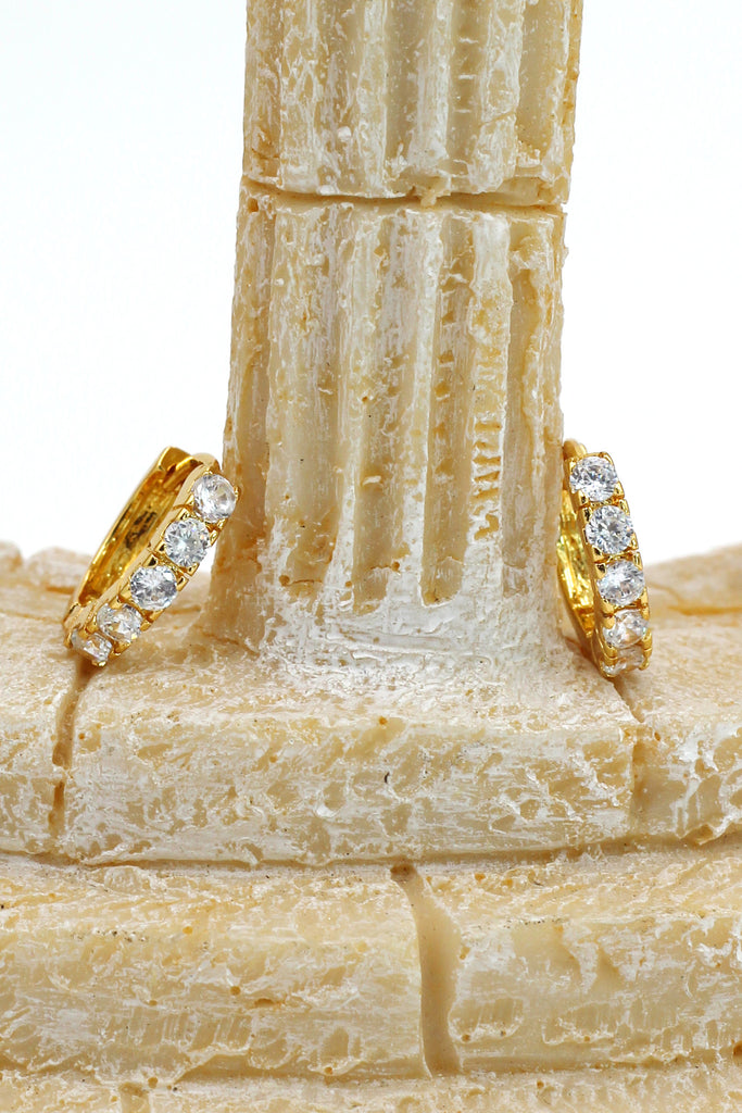 mini crystal golden earrings