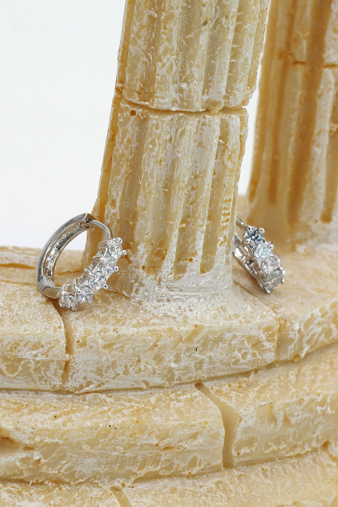 lovely crystal silver circle earrings