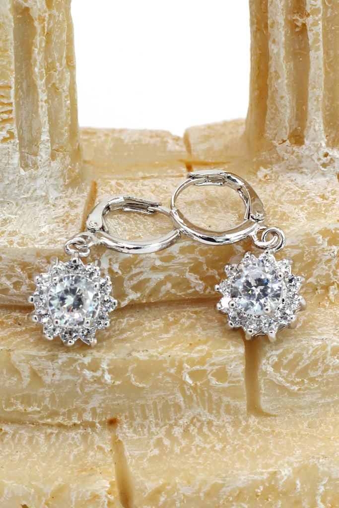 lovely pendant color crystal sun silver earrings