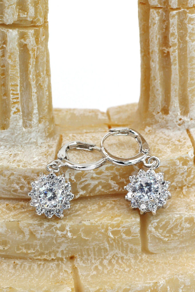 lovely pendant color crystal sun silver earrings