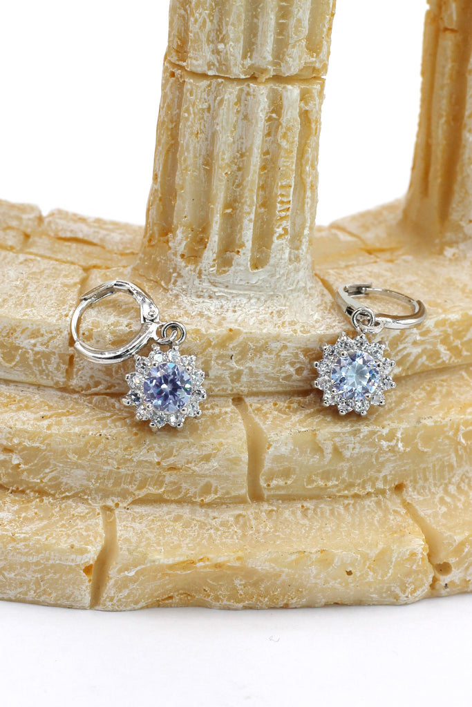lovely pendant color crystal sun silver earrings