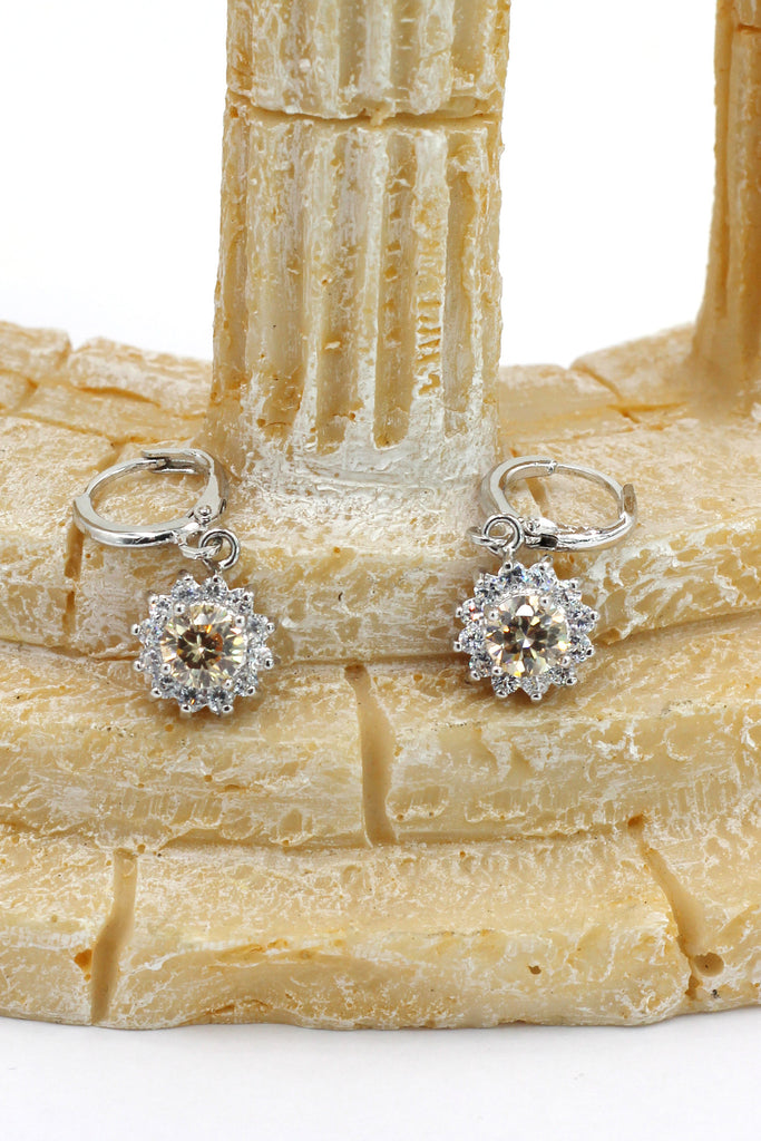lovely pendant color crystal sun silver earrings