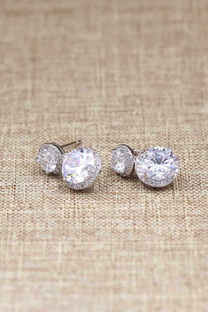 fashion silver shiny crystal bracelet earring set