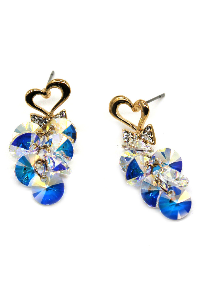 sweet heart pendant swarovski crystal earrings