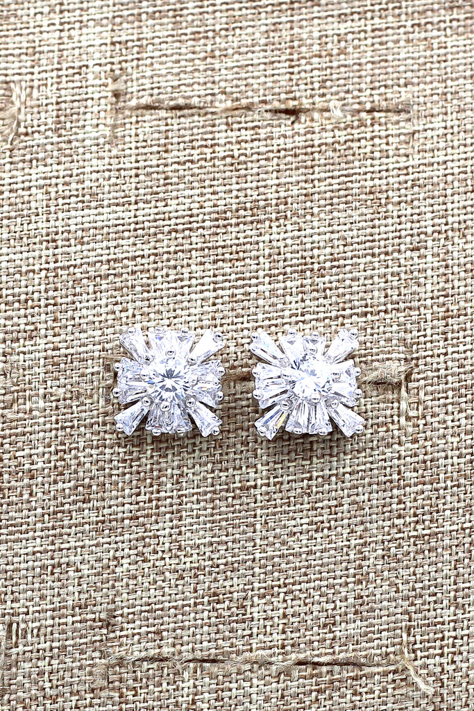 fashion wild square crystal earrings