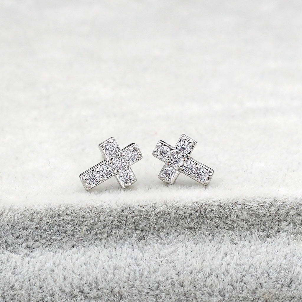 silver cross pearl double chain set
