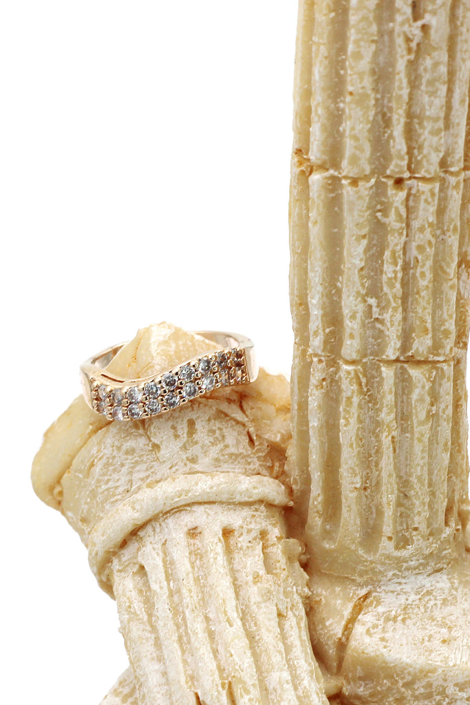 fashion wave mosaic crystal ring