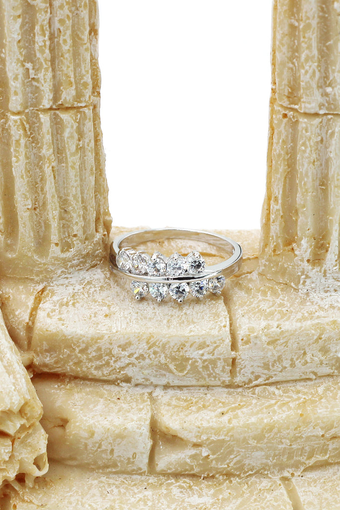 noble true love crystal lady silver ring