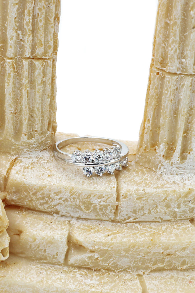 noble true love crystal lady silver ring