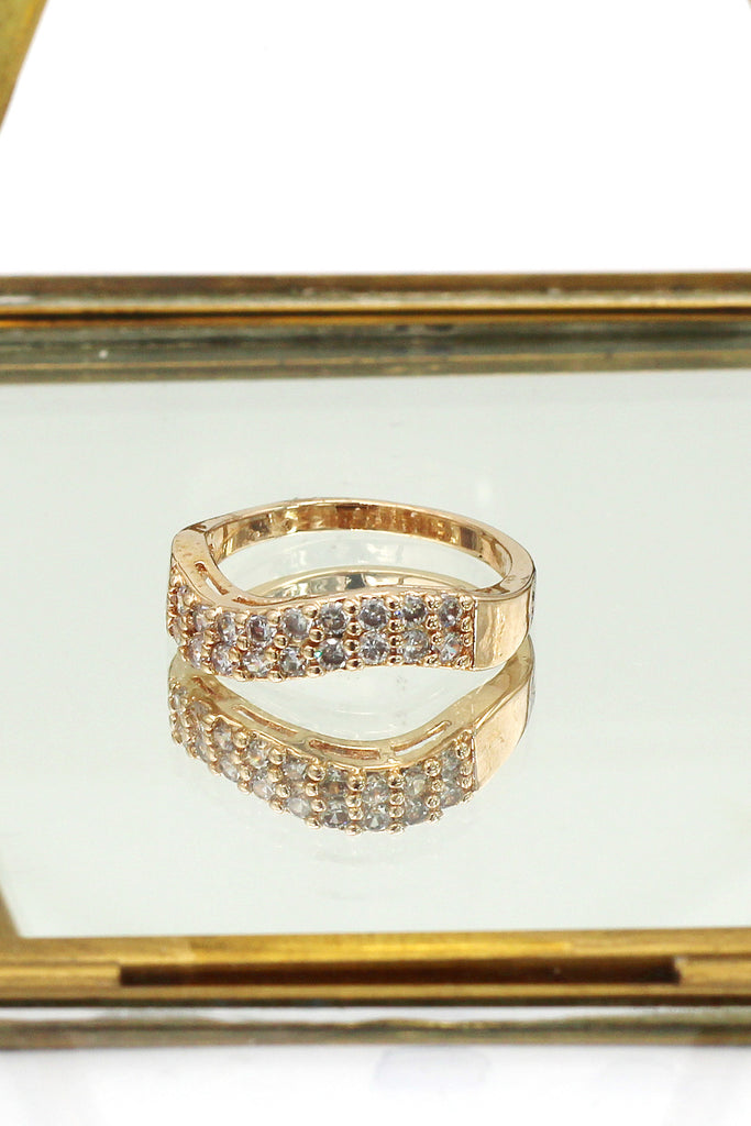 fashion wave mosaic crystal ring