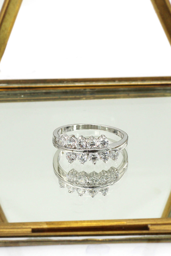 noble true love crystal lady silver ring