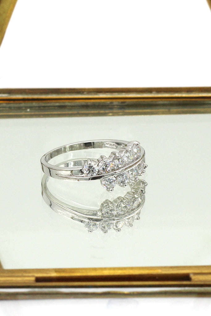 noble true love crystal lady silver ring