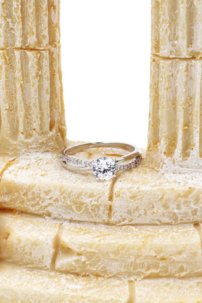 charming diamond silver ring