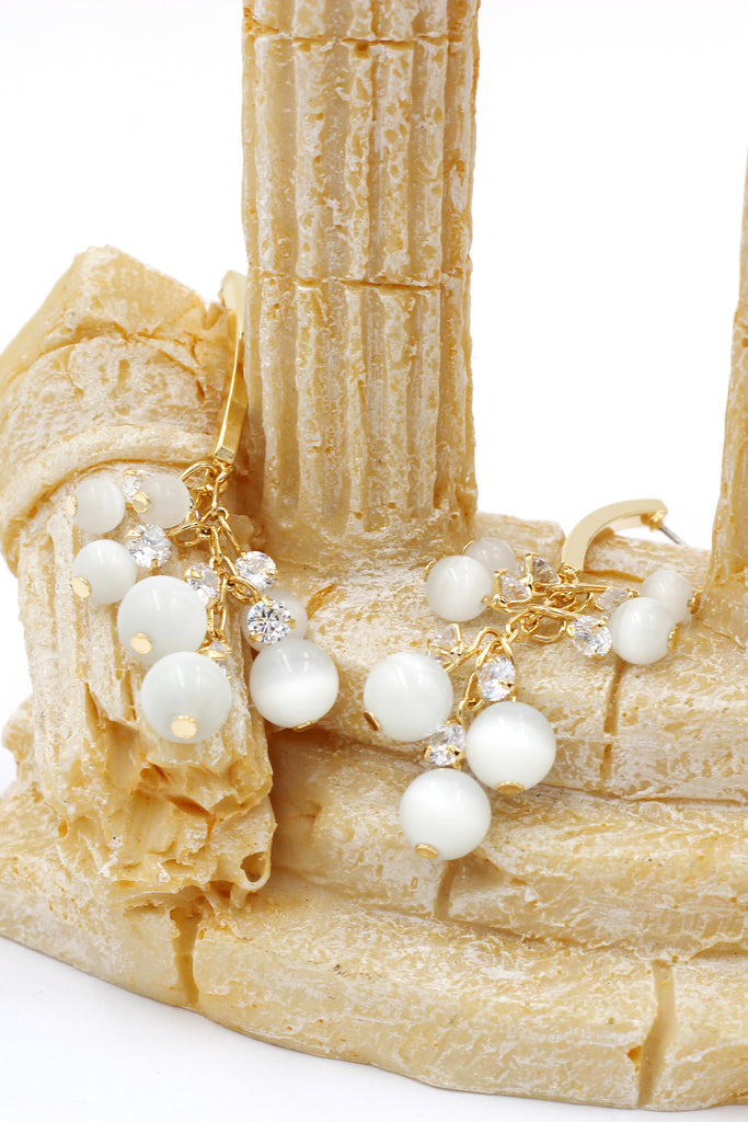 elegant cat's eye drop earrings