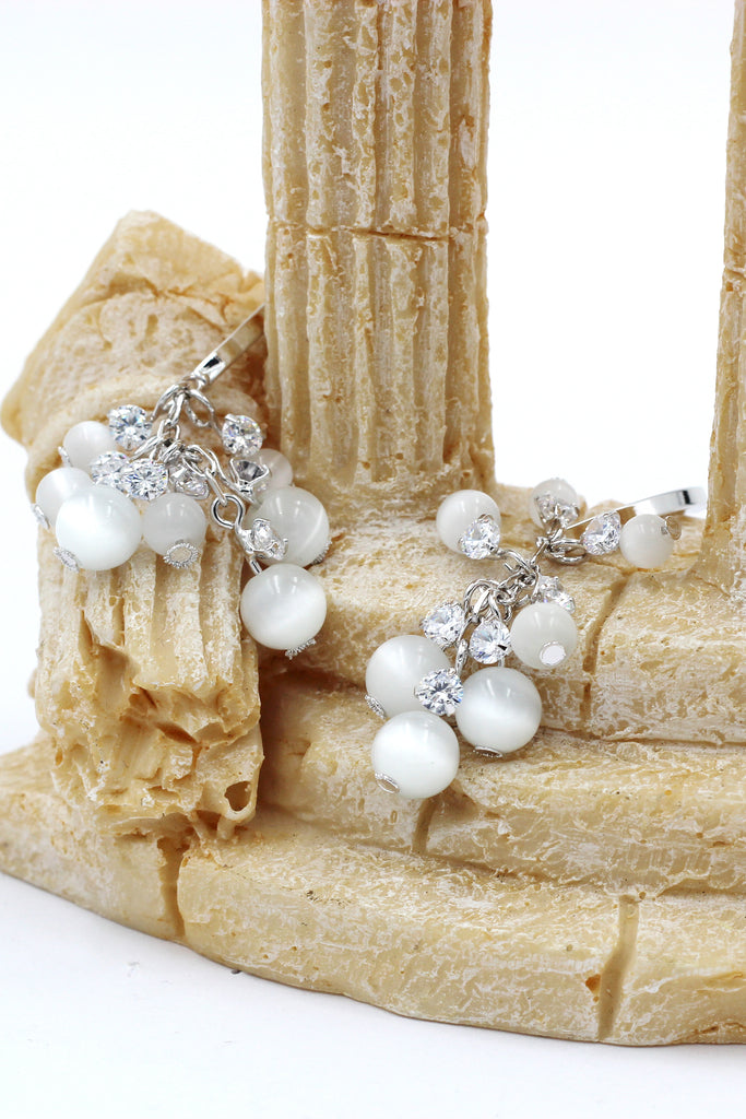 elegant cat's eye drop earrings