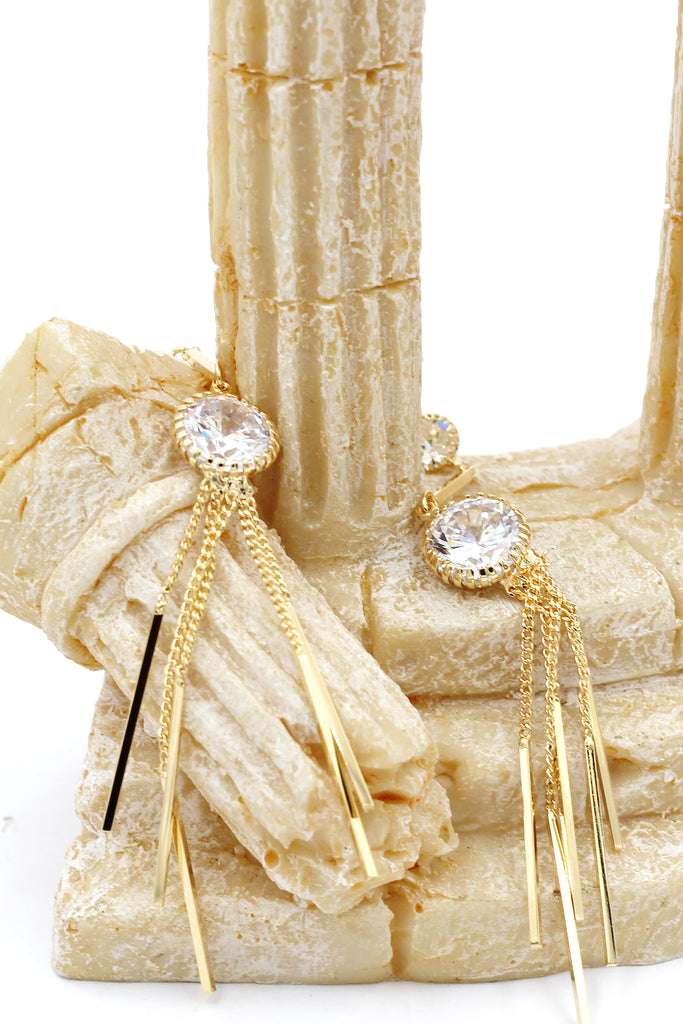 elegant long tassel crystal earrings