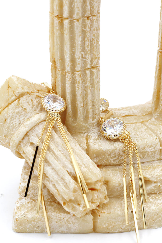 fashion round crystal gold bracelet earring set