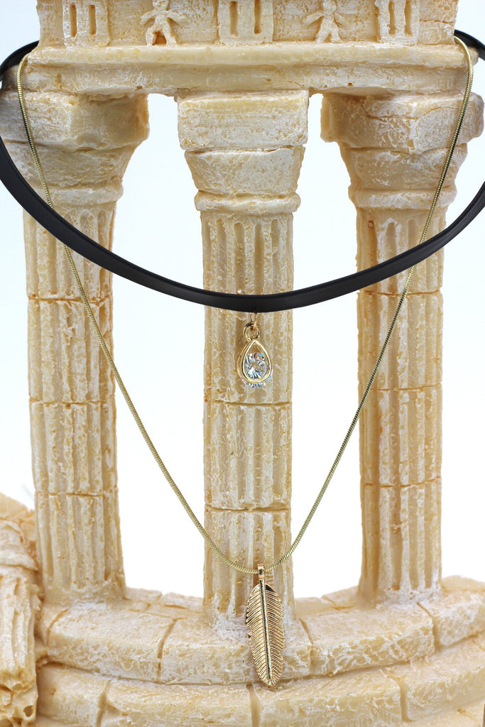 Mini Feather Necklace and Earring Set