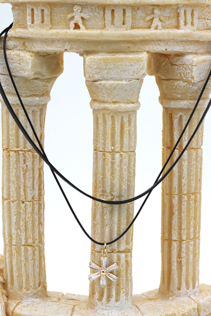 fashion double-chain singel crystal flower choker