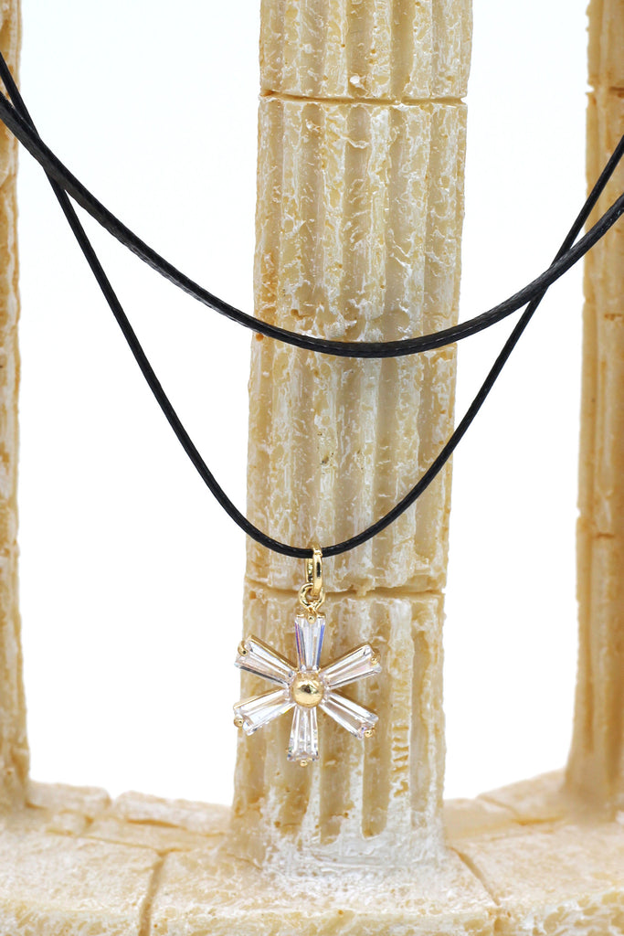 fashion double-chain singel crystal flower choker