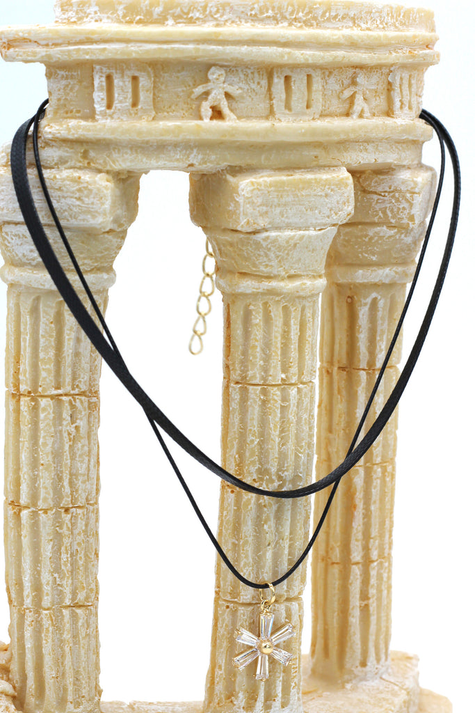 fashion double-chain singel crystal flower choker