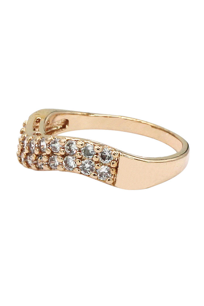 fashion wave mosaic crystal ring