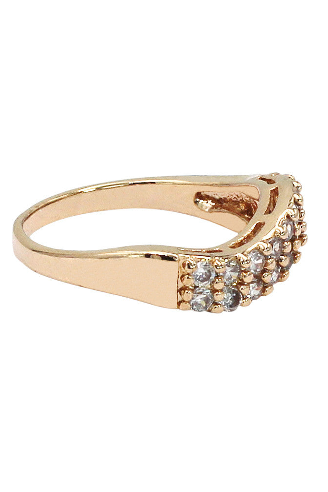 fashion wave mosaic crystal ring