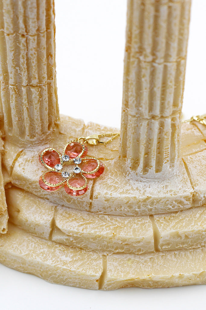 Flower crystal Gold necklace