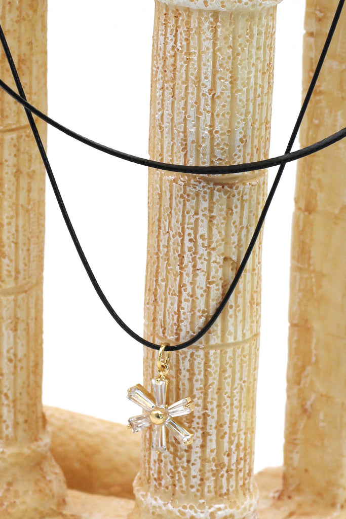 fashion double-chain singel crystal flower choker