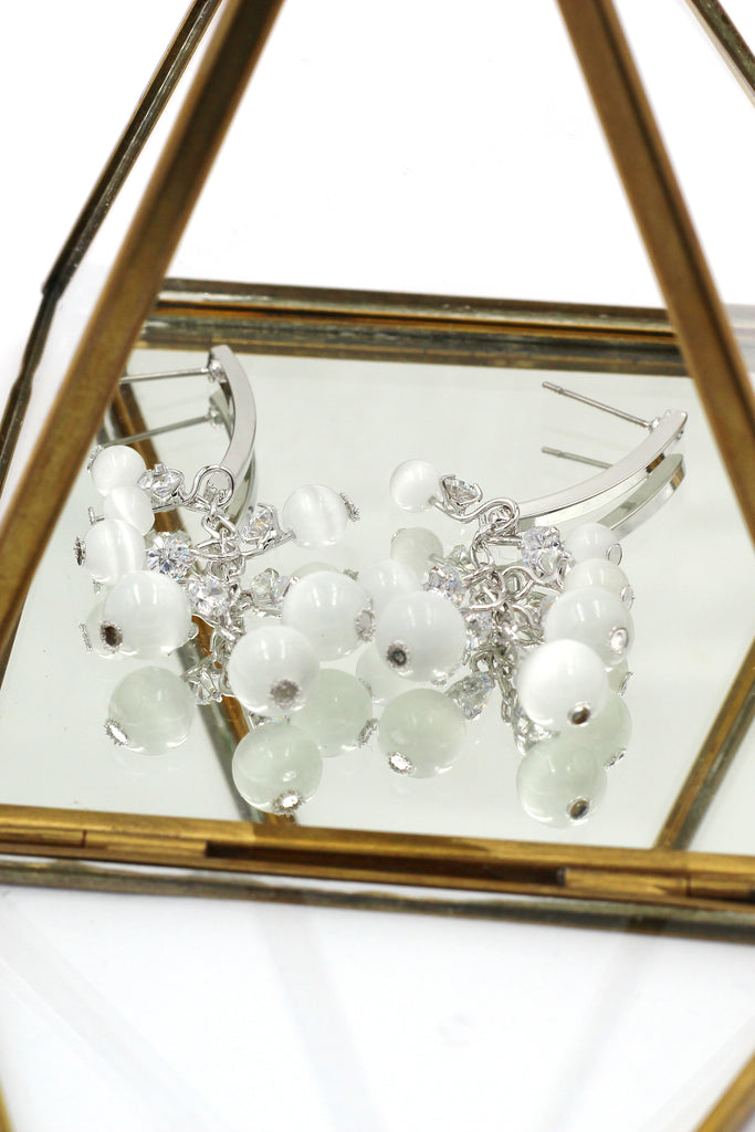 elegant cat's eye drop earrings