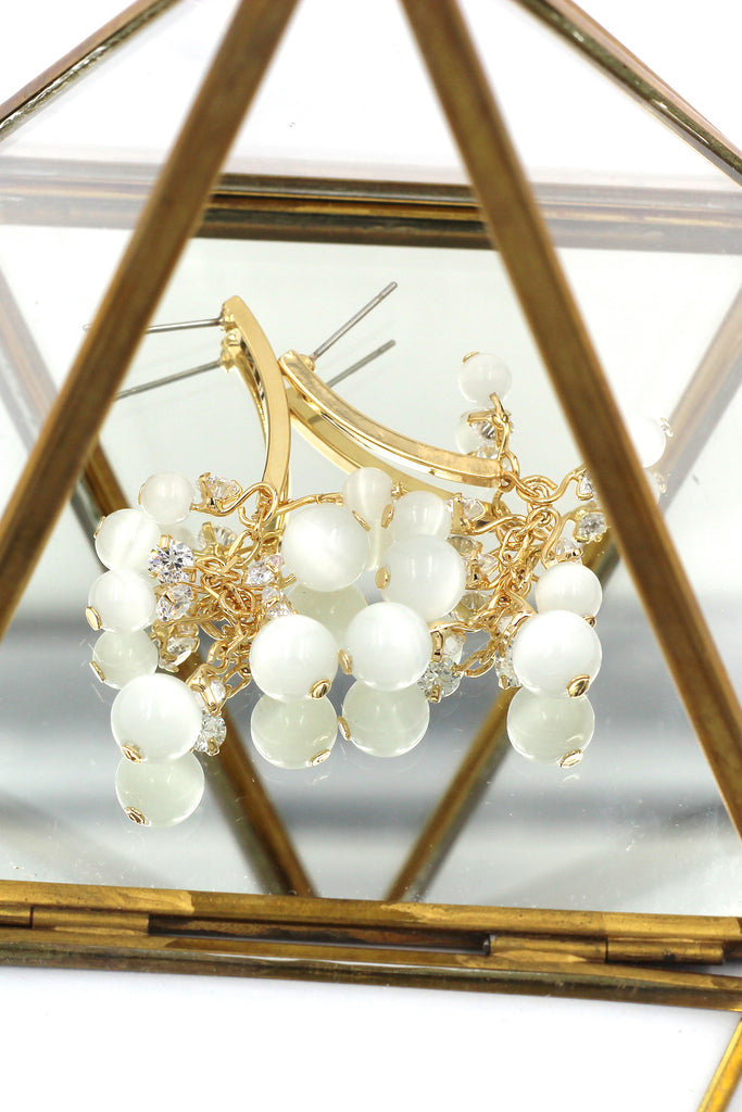 elegant cat's eye drop earrings