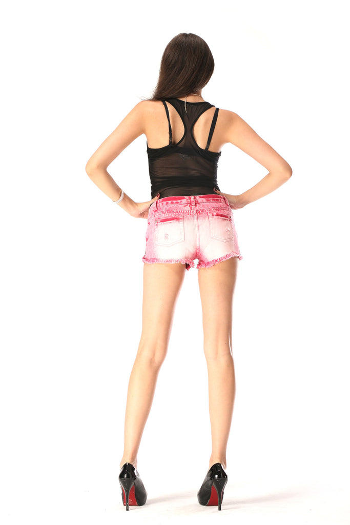 Red Summer denim shorts