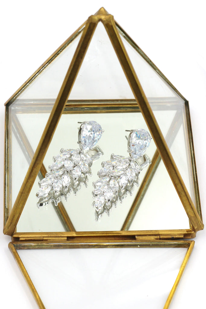 sparkling crystal pendant earrings