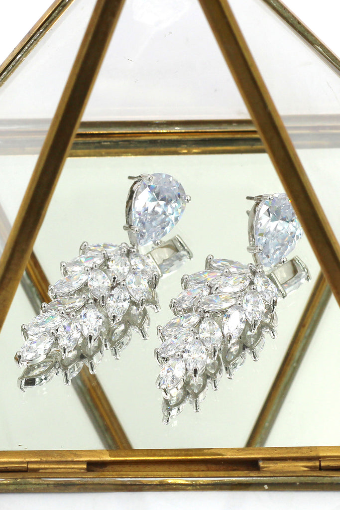 sparkling crystal pendant earrings