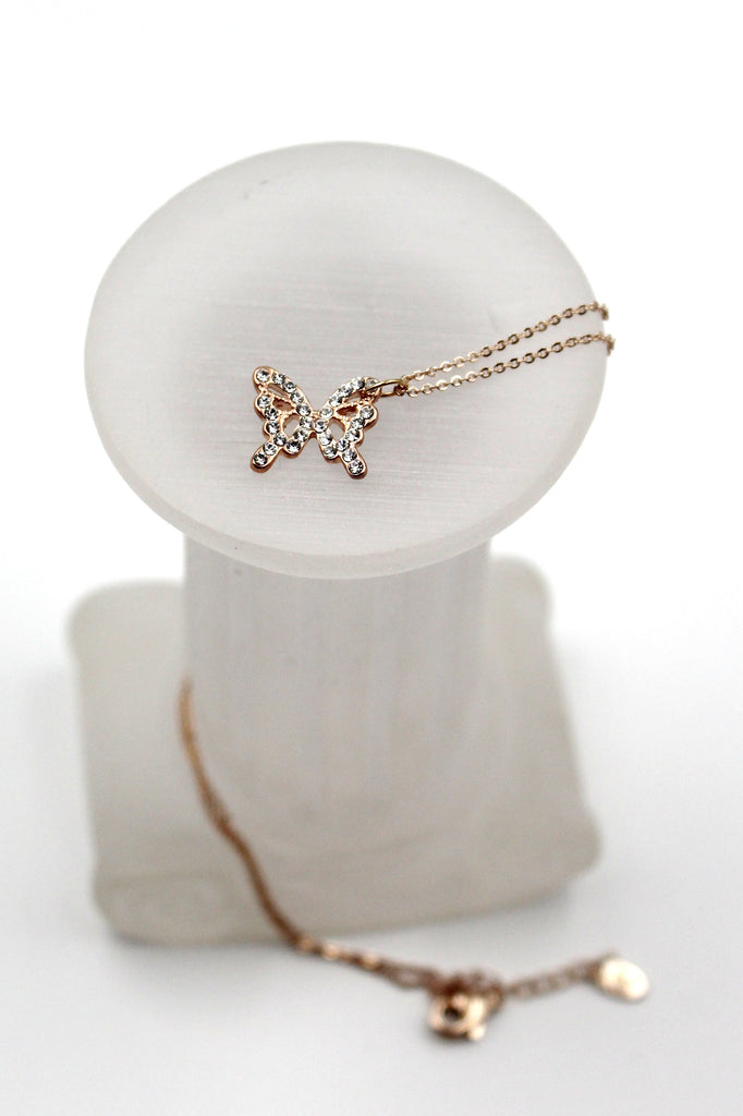 Mini Butterfly Pendant Necklace Set