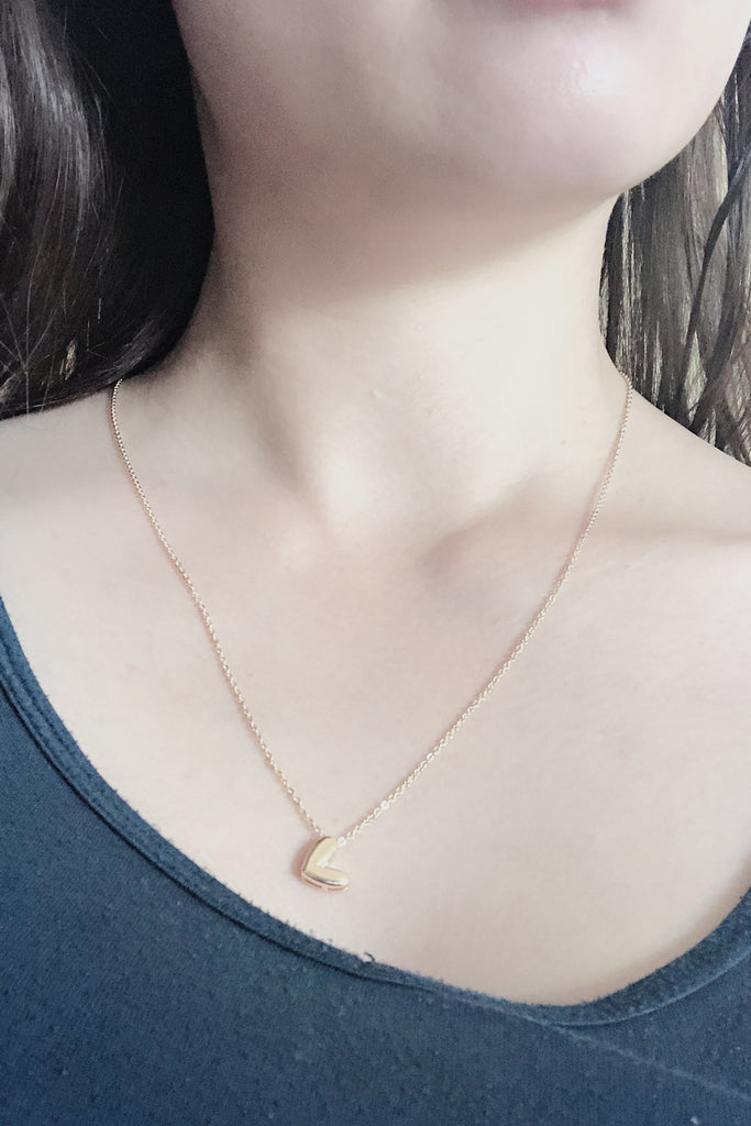 Fashion simple heart-shaped gold necklace