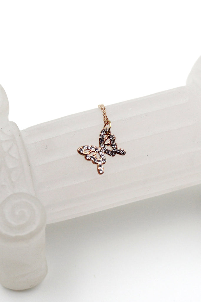 Mini Butterfly Pendant Necklace Set