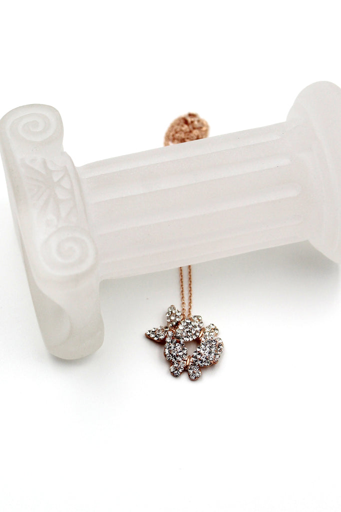 fashion butterfly crystal earring necklace set