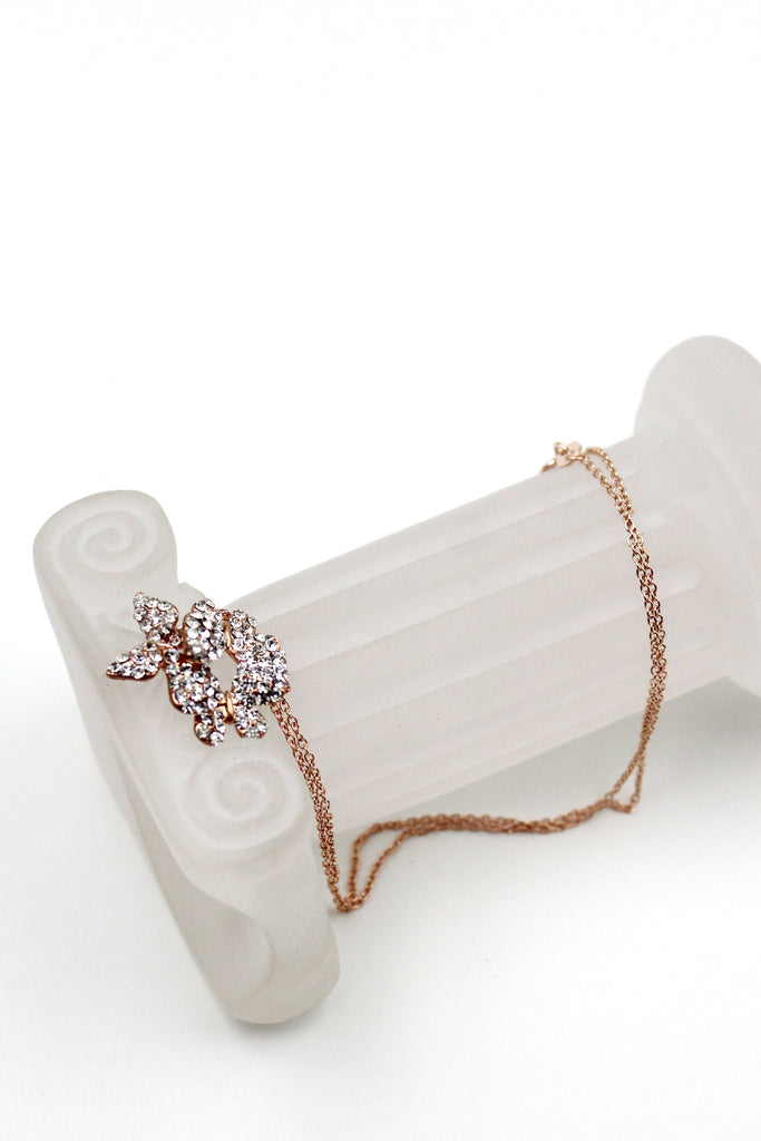 fashion butterfly crystal earring necklace set