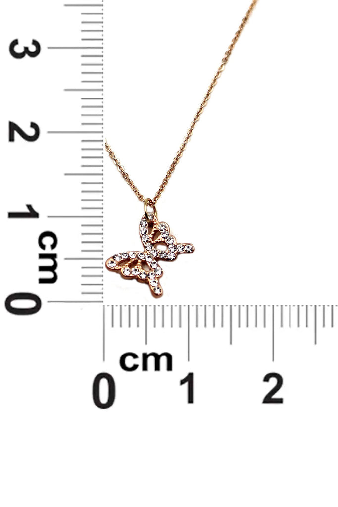 Mini Butterfly Pendant Necklace Set