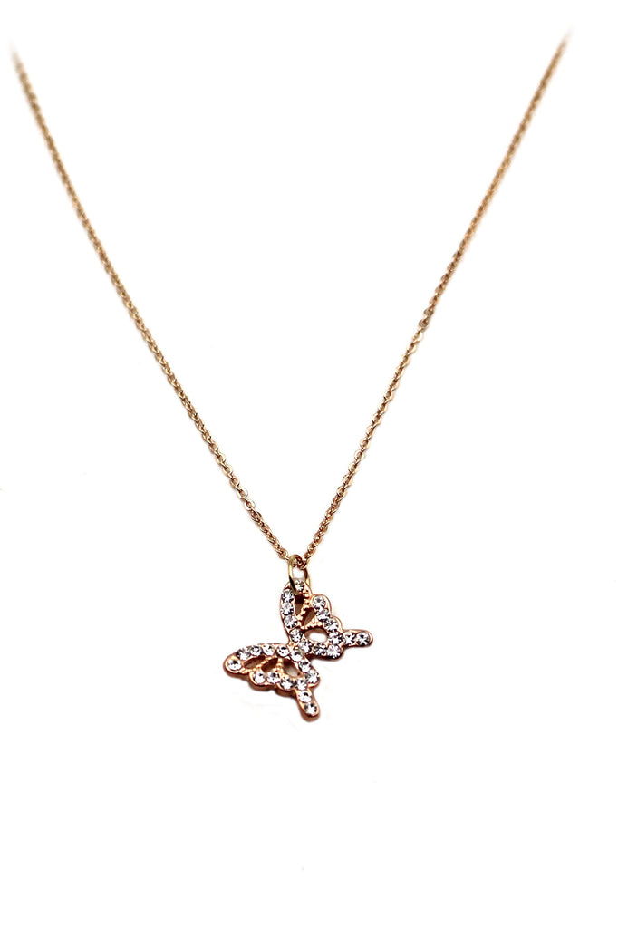 Mini Butterfly Pendant Necklace Set
