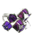 square candy crystal silver ring