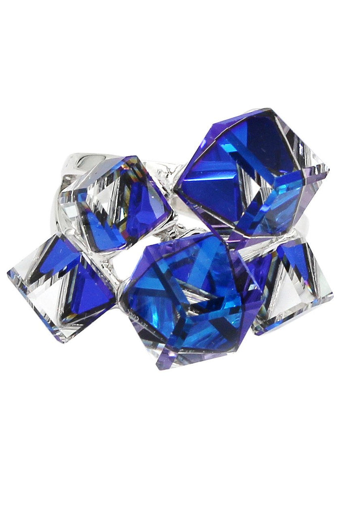 blue crystal pendant earrings ring set