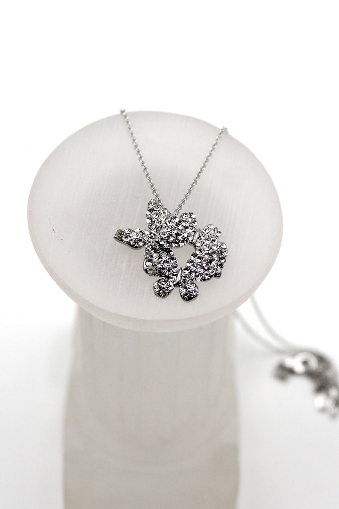 fashion butterfly crystal necklace earrings set