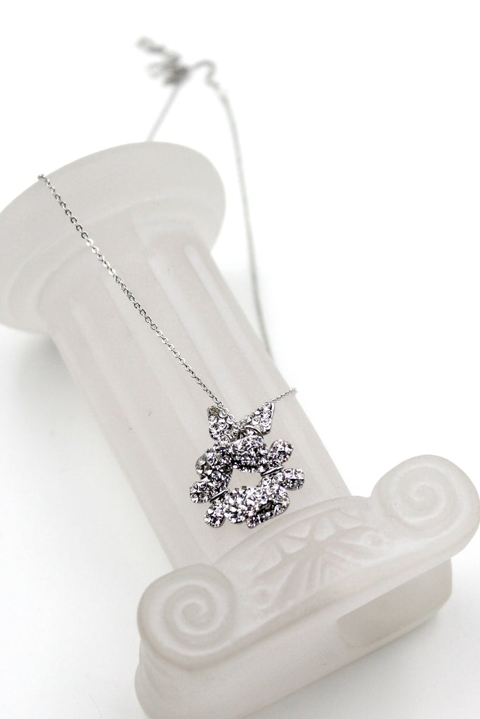 fashion butterfly crystal necklace earrings set